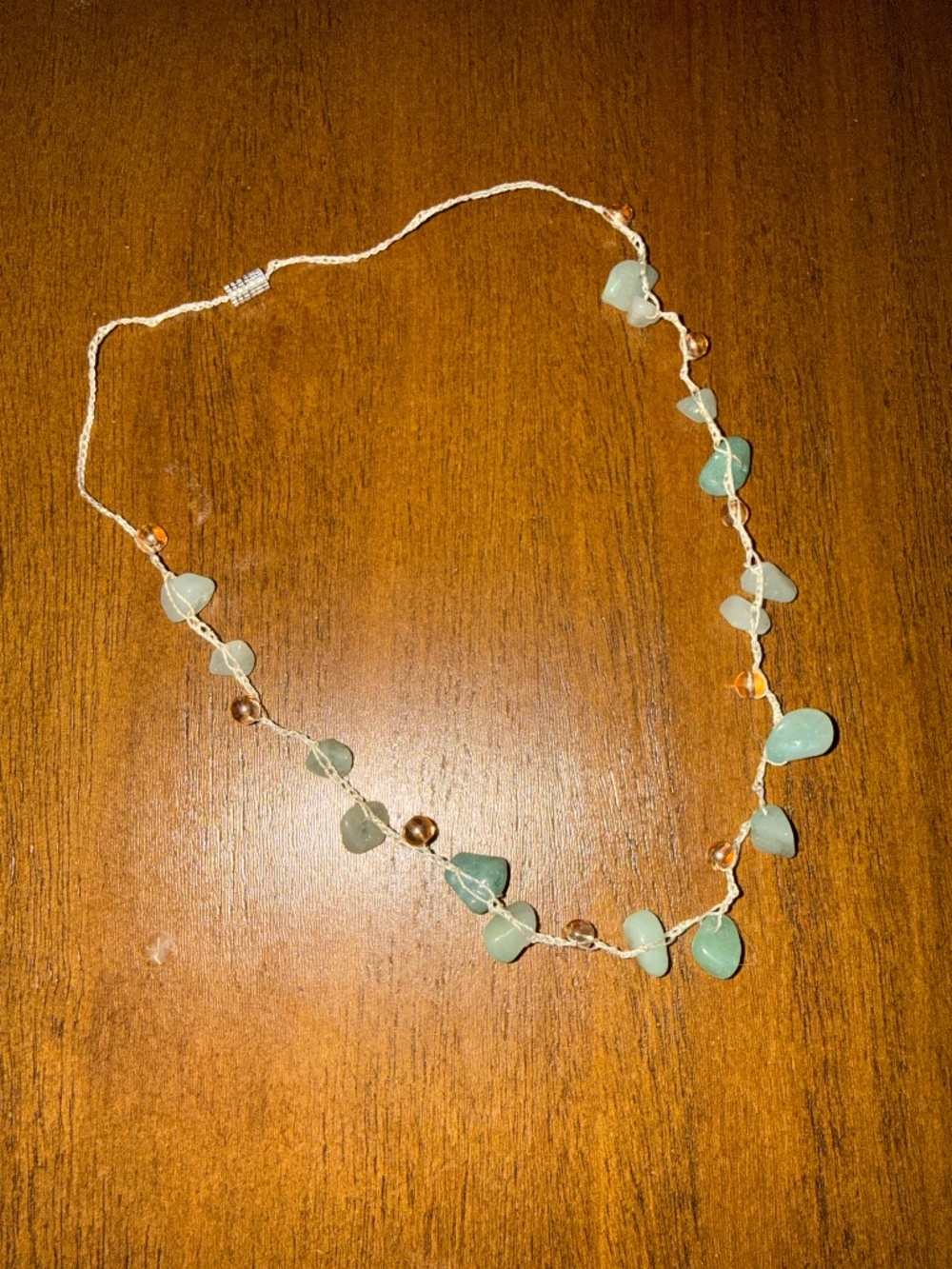 Colombian stone and glass bead necklace